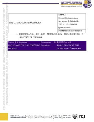 Guia Metodologica Reclutamiento Y Selección V04