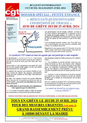 Bulletin Information Petite Enfance Avril 2024