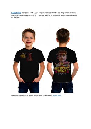 Ixpgaming Baju Anak Bertema Heroic Spins