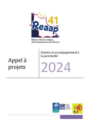 Appel à Projets 2024 Reaap 41 N°1