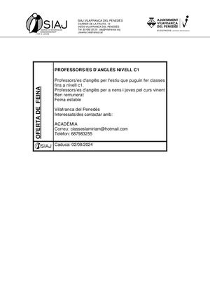 Ofertes De Feina 05 07 24