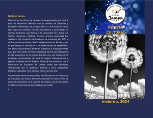 REVISTA CULTURAL CÍRCULO DE ESCRITORES DE LAMPA