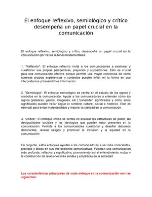 El Enfoque Reflexivo