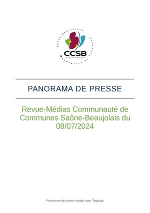 Revue de presse du 8 juillet 2024