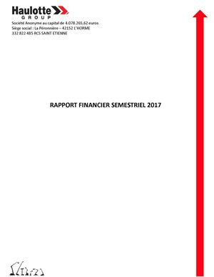 Rapport Financier Semestriel Annee 2017
