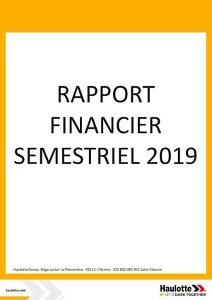 Rapport Financier Semestriel Annee 2019