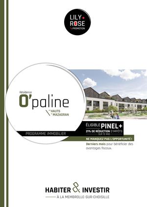 Programme { Les Hauts de Mazagran } - résidence Opaline - à La Membrolle-sur-Choisille