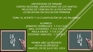 Folleto Del Acento Y La Clasificacion De Las Palabras En Pp#7 Docx