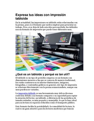 Expresa Tus Ideas Con Impresión Tabloide
