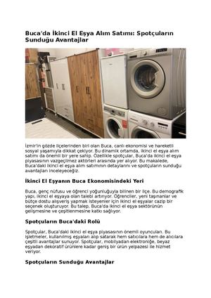 Buca'da İkinci El Eşya Alım Satımı Spotçuların Sunduğu Avantajlar