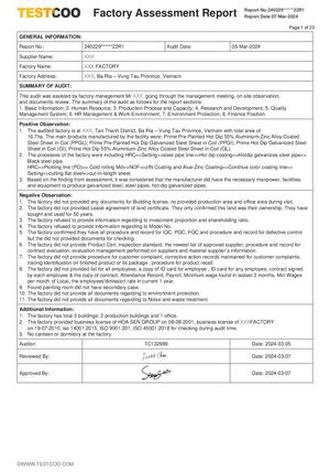 Factory Audit In Vietnam Report Sample Pdf