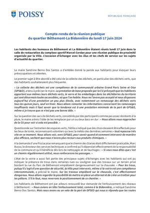 Réunion publique Bethemont Bidonniere - 17/06/2024