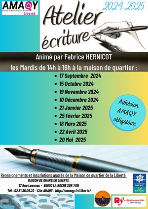Bis Atelier D'écriture Septembre 2024 à Mai 2025