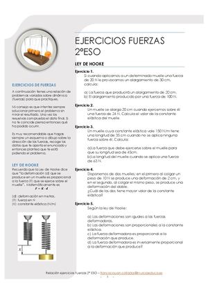 Ejercicios De Fuerzas 2º ESO