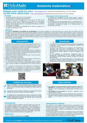 1º Eso Asistente Matemático Autoría (Ies Torre Del Rey) Bermejo Luna, María Del Valle Y Lucena Trigo, Inmaculada