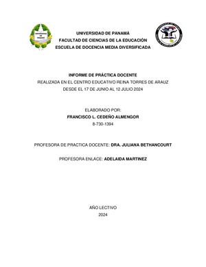 Informe Francisco Cedeño