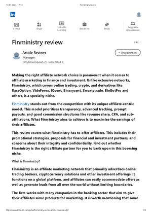 Finministry Review