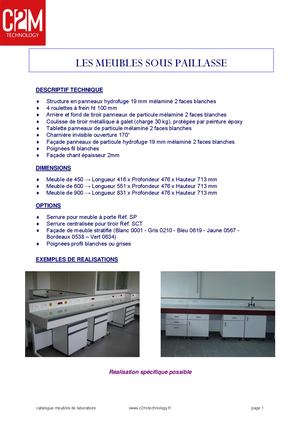 Catalogue meubles de laboratorie