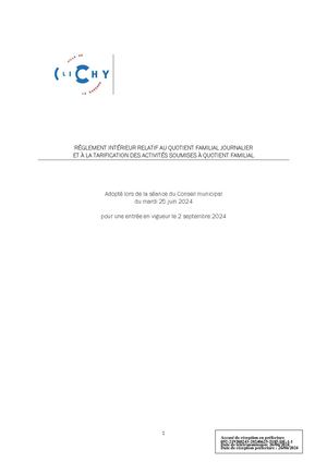 Règlement Intérieur Quotient Familial 2024 2025