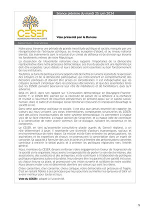 Vœu présenté par le Bureau