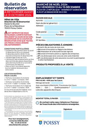 Bulletin Inscription Marché De Noël 2024