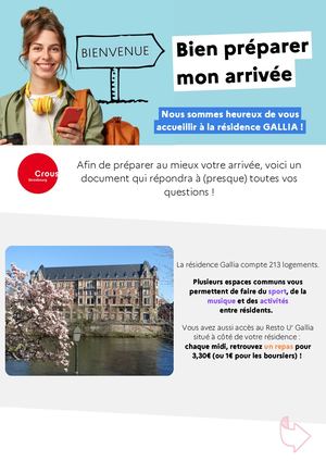 Fiche bien préparer mon arrivée - Résidence Gallia
