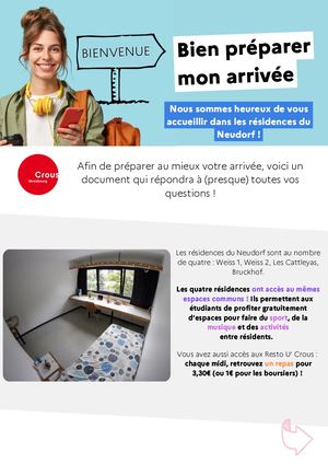 Fiche Bien Préparer Mon Arrivée - Résidences du Neudorf