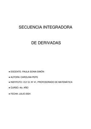 Secuencia Integradora Derivadas