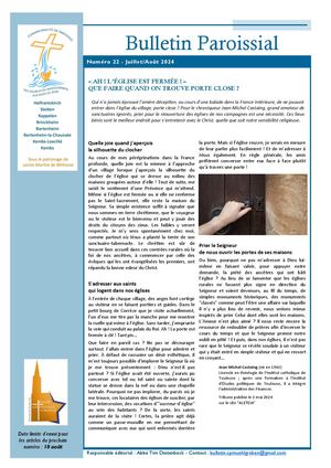 Bulletin Juillet/Aout 2024