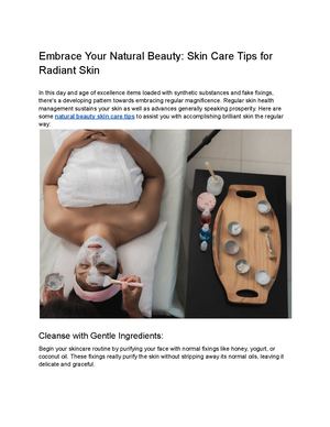Calaméo - Embrace Your Natural Beauty Skin Care Tips For Radiant Skin