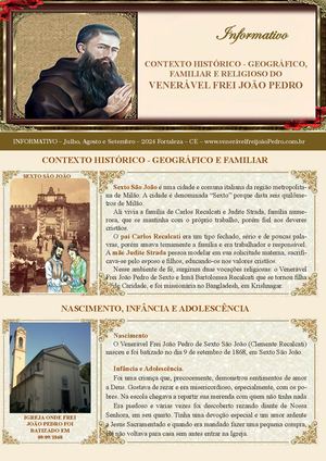 VENERÁVEL FREI JOÃO PEDRO - Julho Setembro - 2024