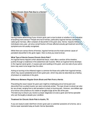 Chronic Grion Pain Due To Hernia