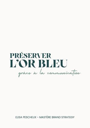 Préserver l'or bleu - Livre Blanc
