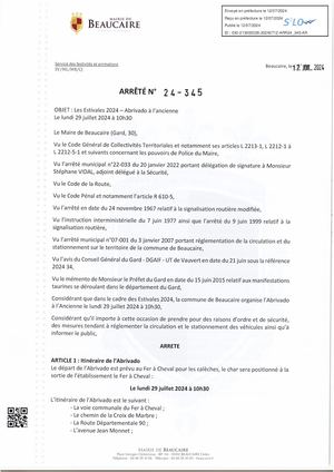 Fichier Parution Des Arrêtés 24 345 à 24 349 Du 12 07 2024