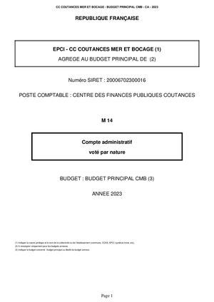 CA 2023 - BUDGET PRINCIPAL