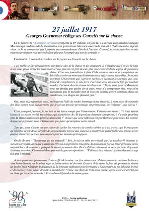 27 Juillet 1917 Georges Guynemer