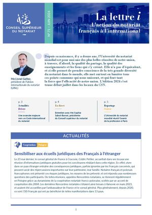 La Lettre I N°71 FR : vers un code international du notariat ?