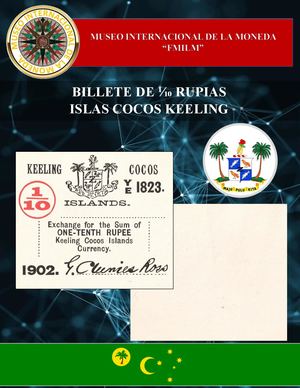 Billete De ⅒ Rupias De Las Islas Cocos Keeling Museo Internacional De La Moneda
