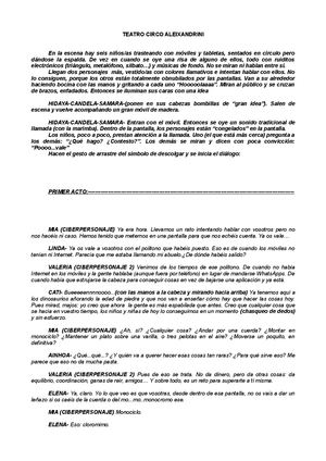 Circo Alexandrini. Guion del teatro.