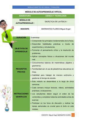 Módulo didáctico de Ciencia y Tecnología 5to de secundaria