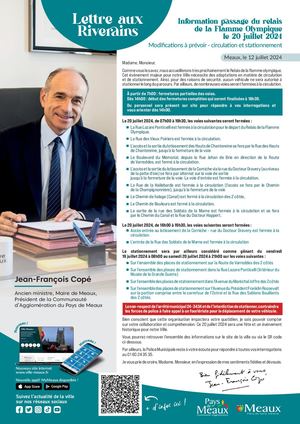 Lettre Maire 2024 07 Passage Relais Flamme Olympique Grosse Pierre