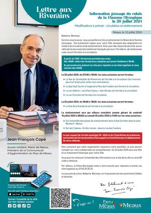 Lettre Maire 2024 07 Passage Relais Flamme Olympique Marche
