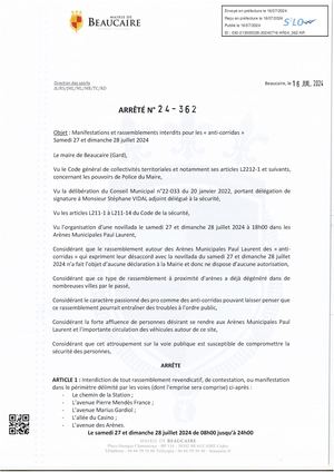 Parution Des Actes Administratifs 16 Juillet