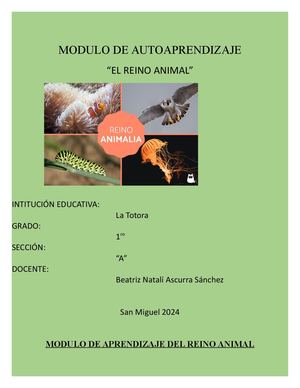 EL REINO ANIMAL Modulo De Autoaprendizaje