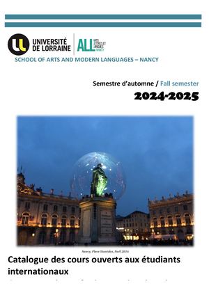 Catalogue Erasmus _Semestre A_2024-25