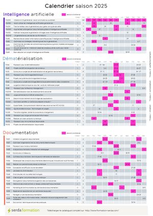 Serda Formation Calendrier 2025
