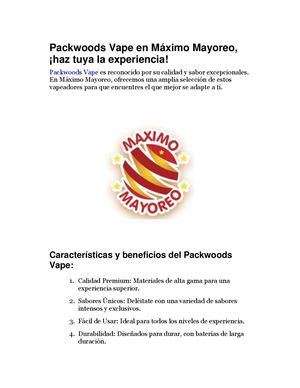 Packwoods Vape En Máximo Mayoreo, ¡Haz Tuya La Experiencia!