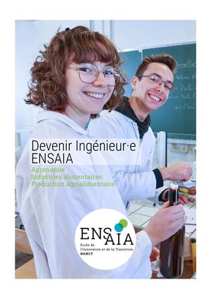 Devenir Ingénieur ENSAIA