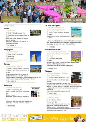 Agenda du 1er Au 8 Août 2024