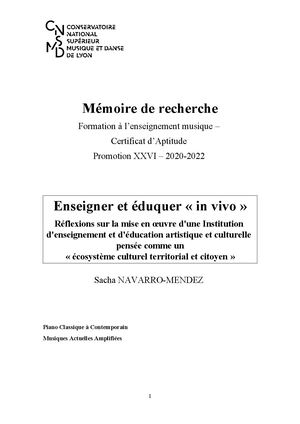 Sacha Navarro-Mendez // Certificat d'Aptitude de Piano Classique à Contemporain et Musiques Actuelles Amplifiées